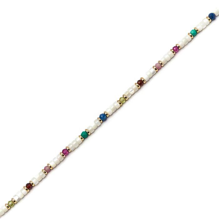 Bracelet - Luxenter - Xolau - Nacre blanche - finition or 18k - 16 cm + 3 cm d'extension