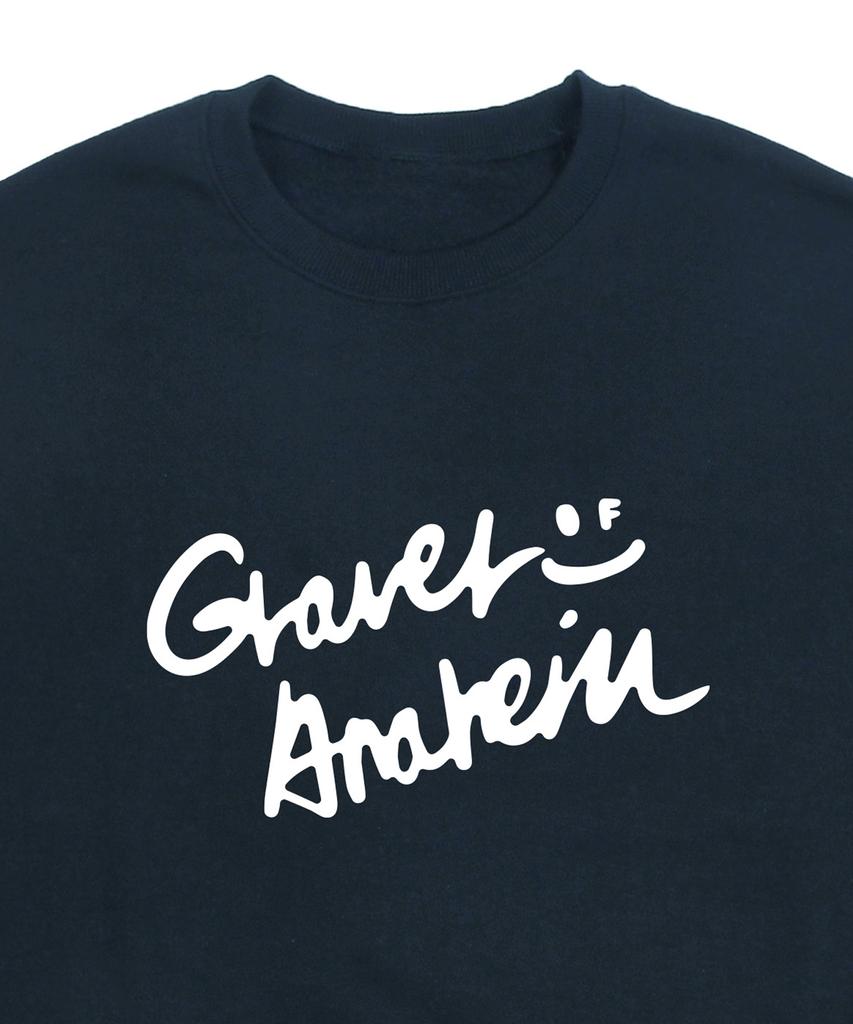 GRAVER [Unisex] Drawing Logo Smile Sweatshirt_Navy