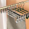 Windproof Metal Hanger For Clothes Home Pants Coat Non-Slip Drying Hangers With Adjustable Clips Closets Storage Organizer