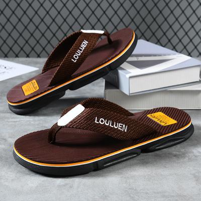 Летние новые износостойкие противоскользящие пляжные модные трендовые шлепанцы с толстой подошвой и клипсой