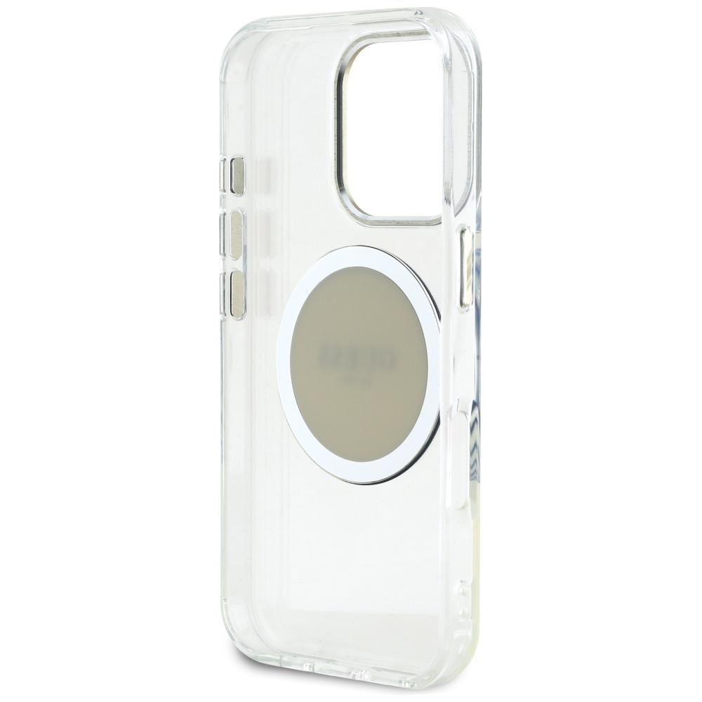 Guess IML Metal Colored Circle Classic Logo MagSafe case for iPhone 16 Pro gray