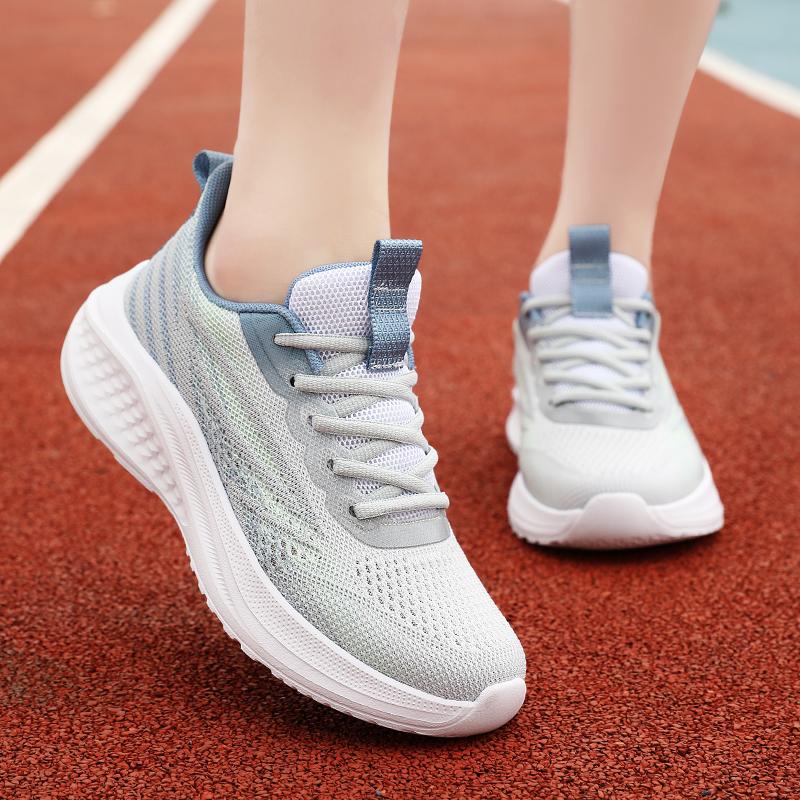 Fashion Women's Platform Training Lightweight Jogging Anti Slip Thick Sole Sports Wear-resistant Men's Casual Tennis Shoes Large Size