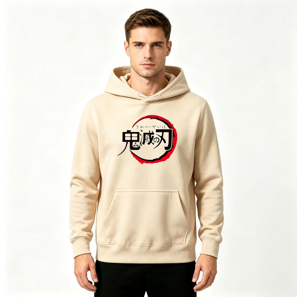 Men's Anime Printed Pullover Hoodie Casual Long Sleeve Sweatshirt for Daily Wear
