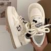 Весенние панда черно-белые уродливые милые детские платформа универсальные повседневные студенческие кеды спортивная обувь