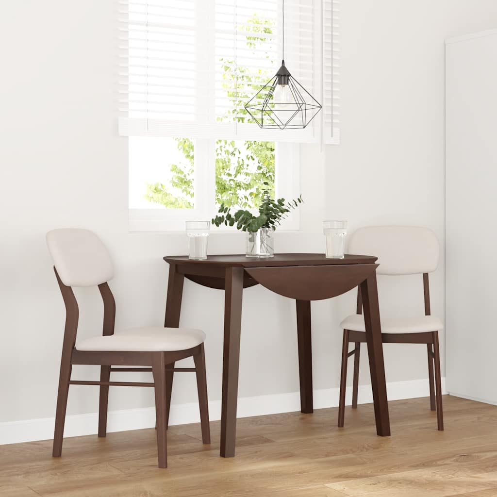 Dining Chairs with Cushions 2 pcs Brown Solid Rubberwood