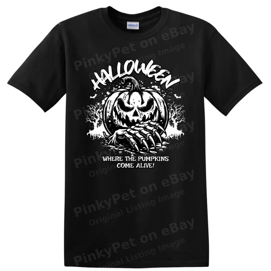Halloween Pumpkin Monster T Shirt Where the Pumpkins Come Alive Tee Scary