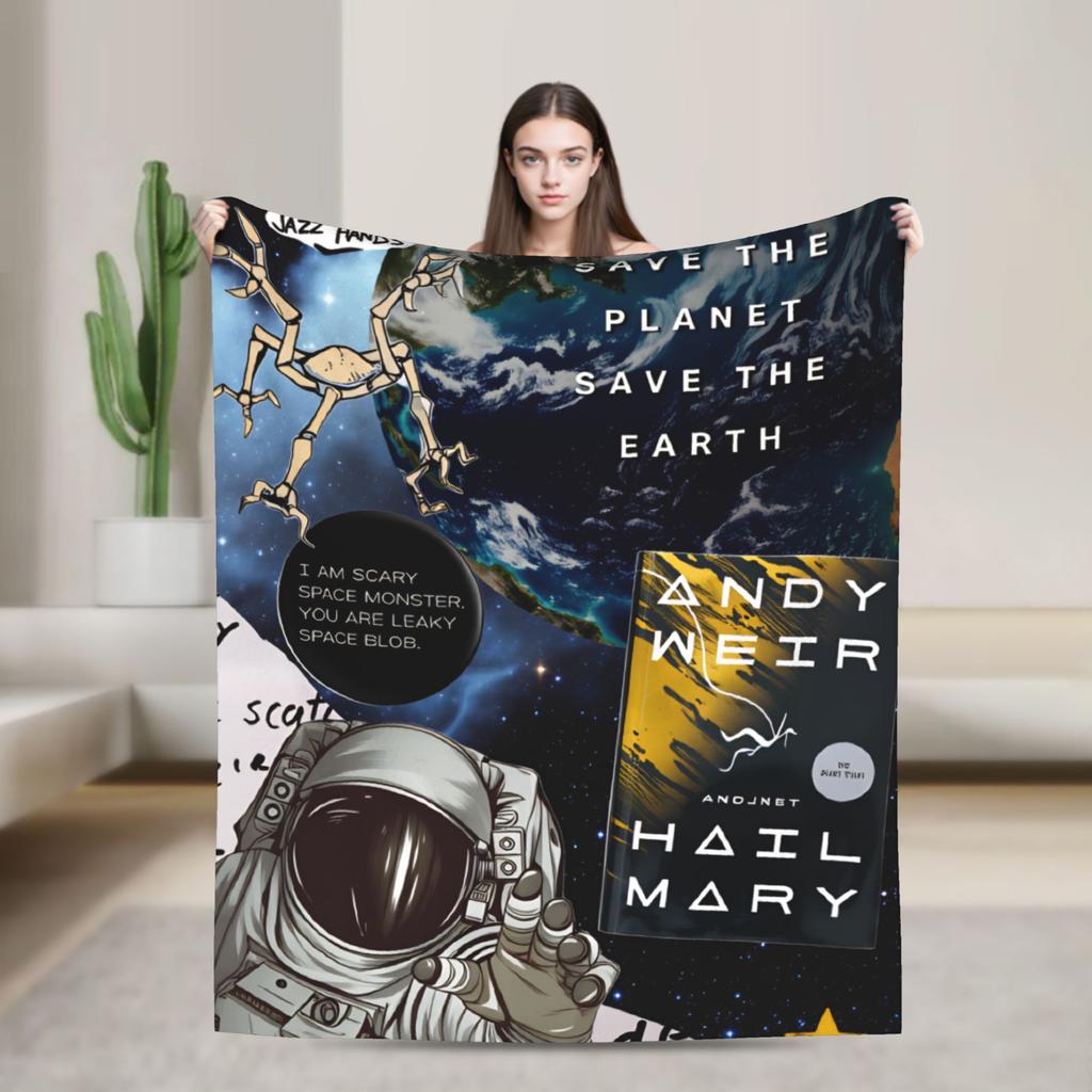 Project Hail Mary Warm Soft Blanket  Airplane Travel Plush Throw Blanket Pattern Bedroom Flannel Bedspread Sofa Bed Cover