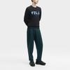 Fila X V&A Heritage Collection Morgan Series Письмо С круглым вырезом Пуловер Толстовка Мужская толстовка Черный F11M418219F-BK
