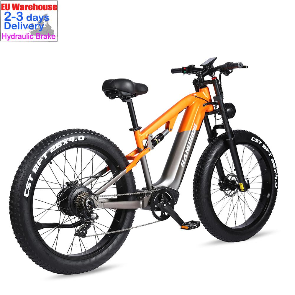 RANDRIDE YX80 2025 Электровелосипед 1500 Вт Пиковая Мощность E-MTB 48В20А Запас Хода 80 км M315-7 Скоростей и Гидравлические Тормоза CST 26x4.0 Покрышки Блокируемая Амортизационная Вилка