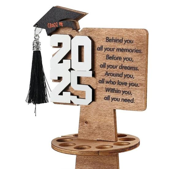 Выпускной деревянный держатель денег башня двухслойная стойка для хранения денег класс 2025 выпускников денежный подарок выпускной вечер украшение рабочего стола