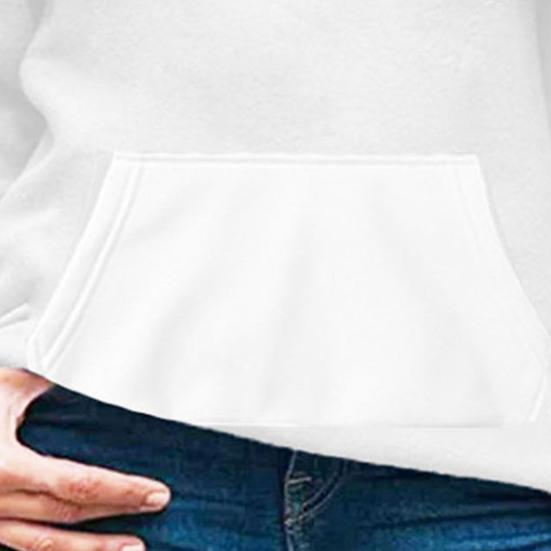 Autumn Spring Hoodie with Big Front Pocket Flower Printing Long Sleeve with Elastic Cuffs Pullover Thic Hooded Sweatshirt Daily Wear Sport Top