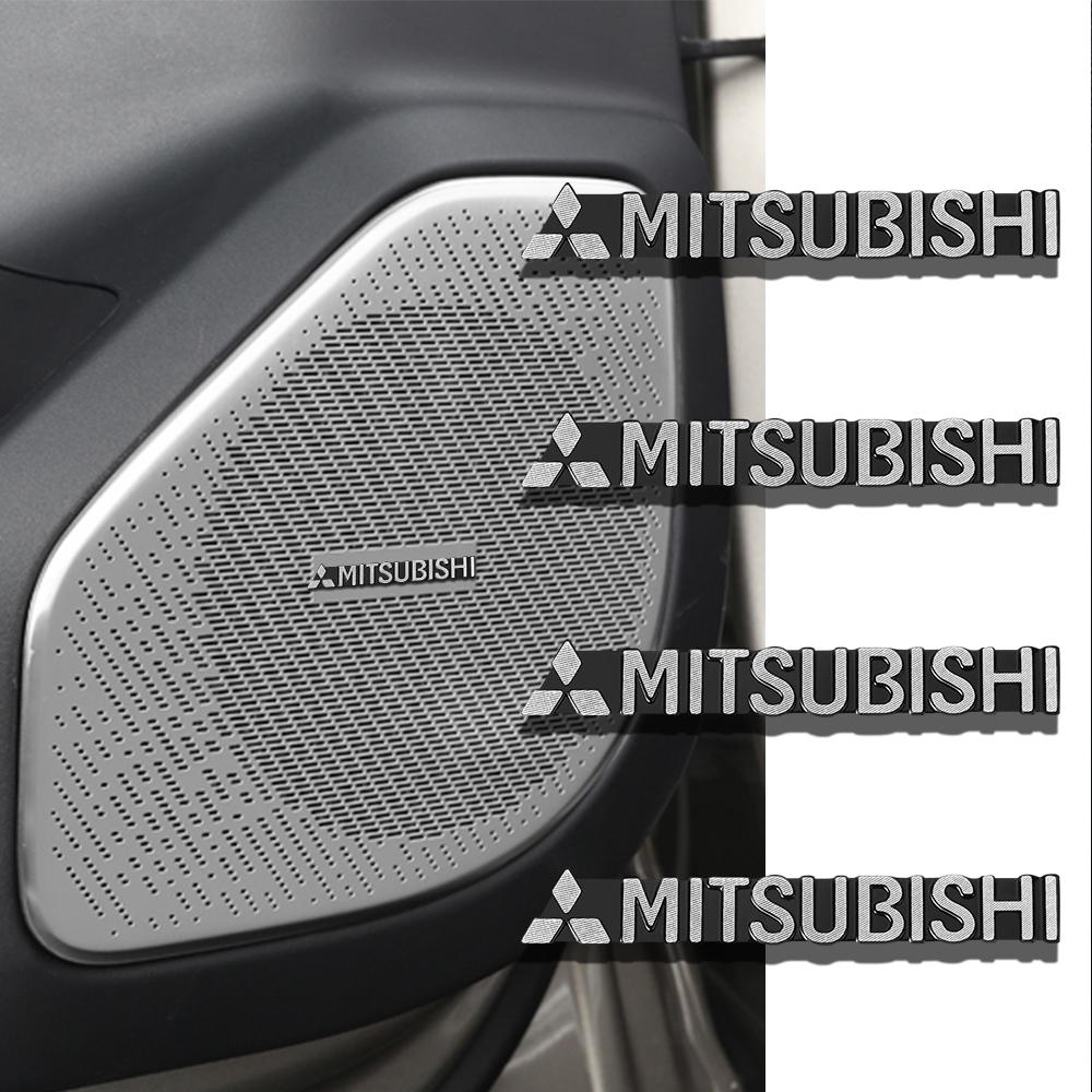 bzdn5 2/4Pcs Car Styling Aluminum Badge Car Audio Decorate Sticker Accessories For Mitsubishi Lancer 9 10 Outlander 3 Asx L200 Pajero