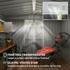 Metal garden shed 2.7 m² with window, 4 vents and lockable door, 246 x 117 x 180 cm, grey