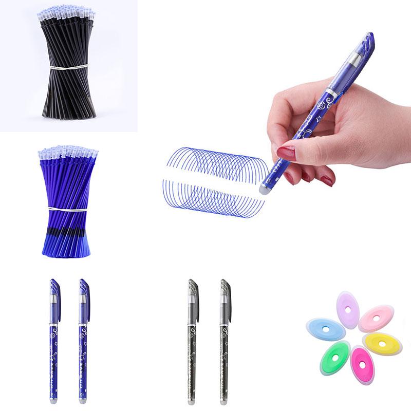 0,5 мм школьные офисные ручки сменные стержни стираемые ручки набор 20/40 шт ластик синий черный моющийся