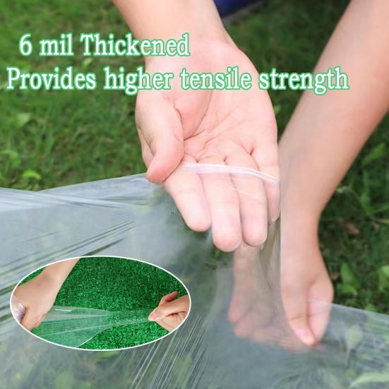 Greenhouse Plastic Sheeting Heavy Duty Clear Polyethylene Film UV Resistant Greenhouse Covering Tarp for Outdoor Hoop House Garden Farm Agriculture