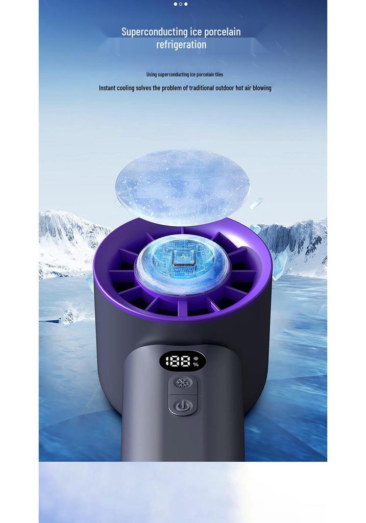 Portable High-Speed Mini Fan with Digital Display - Long-Lasting, Foldable, and Cooling