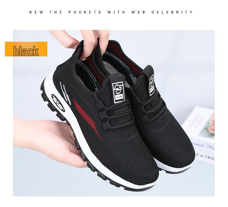 2024 Новые осенние дышащие туфли из ткани Old Beijing: Нескользящая, мягкая подошва для комфорта. Идеально подходит для женщин, пожилых людей, матерей.