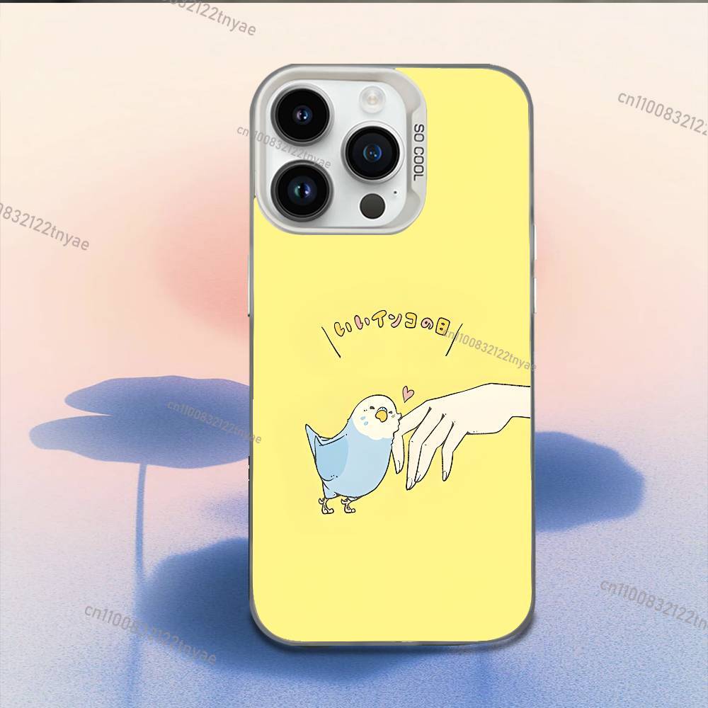 Parrot Birds Cockatiel Phone Case For iPhone 17,16,15,14,13,12,11,Mini,Pro,E,MAX White Candy Matte Shockproof Cover