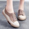 Women Flat Shoes Summer Breathable Cutout Casual Shoes Ladies Soft Bottom Genuine Leather Flats Black Shoes Woman