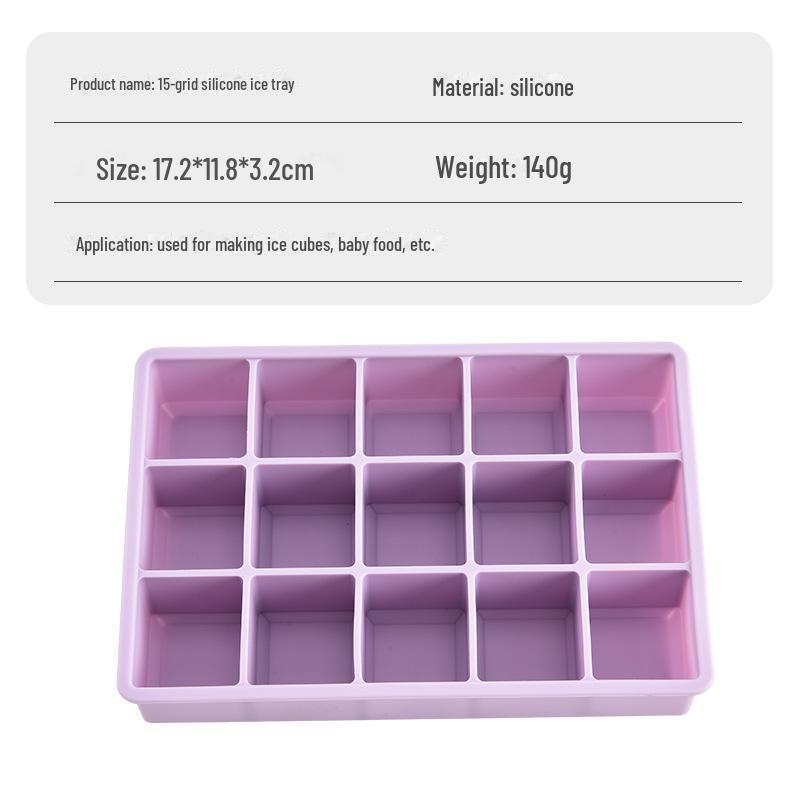 15 & 24-Grid Silicone Ice Cube Tray with Lid - Easy-Release Square Mold