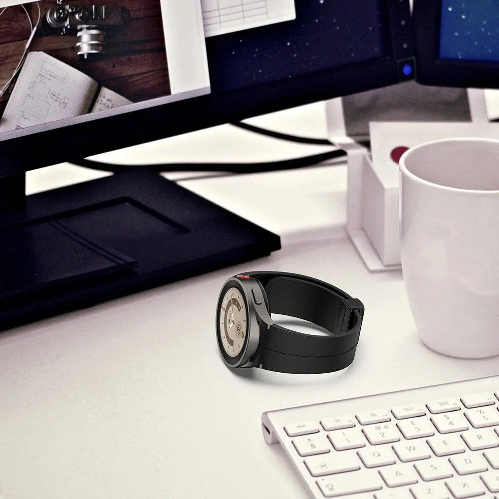 Силиконовый ремешок для часов Samsung Watch 5 Pro 45 мм 6 Classic 47 мм 43 мм 44 мм 40 мм Магнитная пряжка Correa Galaxy Watch 6 ремешок