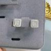 Square Double Layer Iced Out Moissanite Stud Earrings Copper Hip Hop Jewelry For Men Women