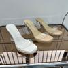 Fashion Shoes Woman 2025 Slippers Summer Luxury Slides Square Heel Heeled Mules Jelly Flip Flops Platform Designer Block High Transparen