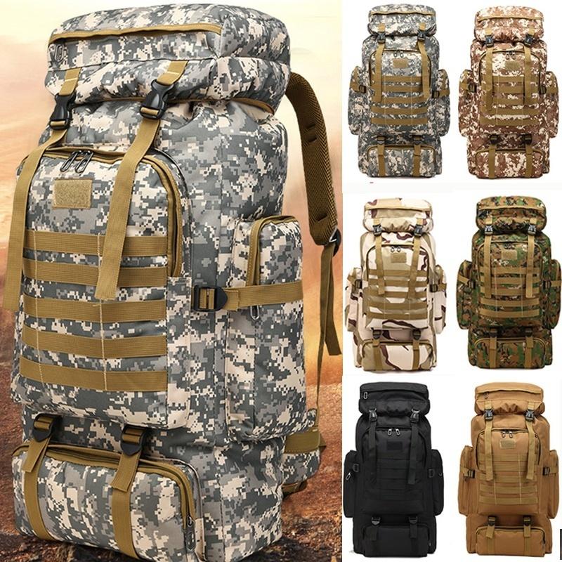 Камуфляжный рюкзак большой емкости 80 л, военная походная сумка, армейский рюкзак, уличные водонепроницаемые рюкзаки