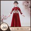 Hanfu qiz Xitoycha uslubdagi mato yozgi ko'ylak Qadimgi Tang kostyumi super peri kostyumi kichkina qizaloq suv parisi malika yubkasi ichki kiyim