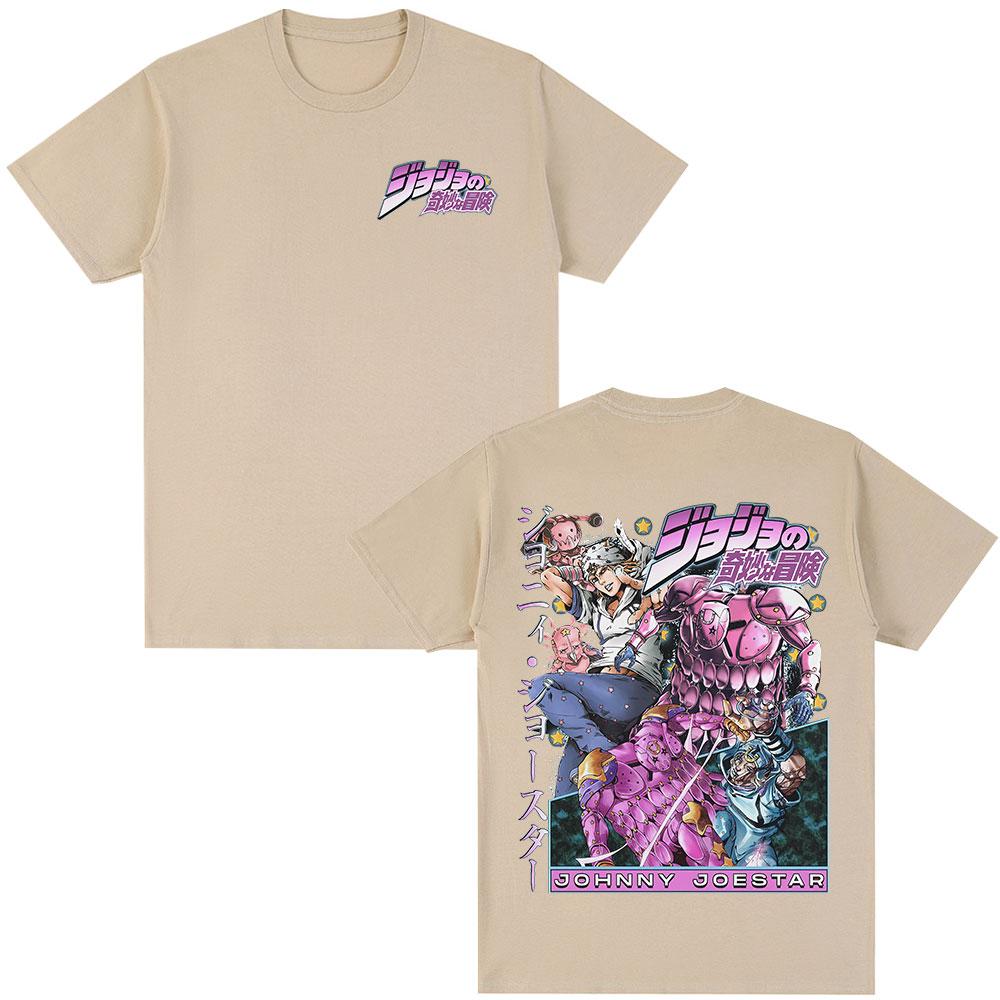 Аниме JoJo's Bizarre Adventure Футболка STEEL BALL RUN Джонни Джостар Манга Футболки Мужские Женские Хлопок Повседневная Короткий Рукав Футболка