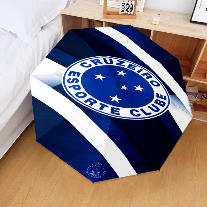 1PC Cruzeiro Esporte Clube Crest Printed Umbrella Folding umbrella, automatic umbrella 8-Frame for Travel, camping Fan gifts Christmas Gifts