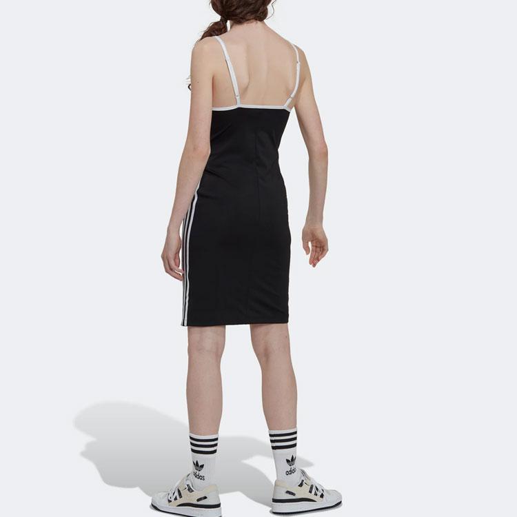 adidas Оригиналы Clover Spice Bandage Collection Платья-комбинации Женские Черный V-образный вырез Умеренно Короткое HK5084