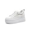 9cm Inner Raised Mesh Leather Small White Shoes for Women's 2024 Summer New Thick Soles, Versatile Casual Shoes for Students
