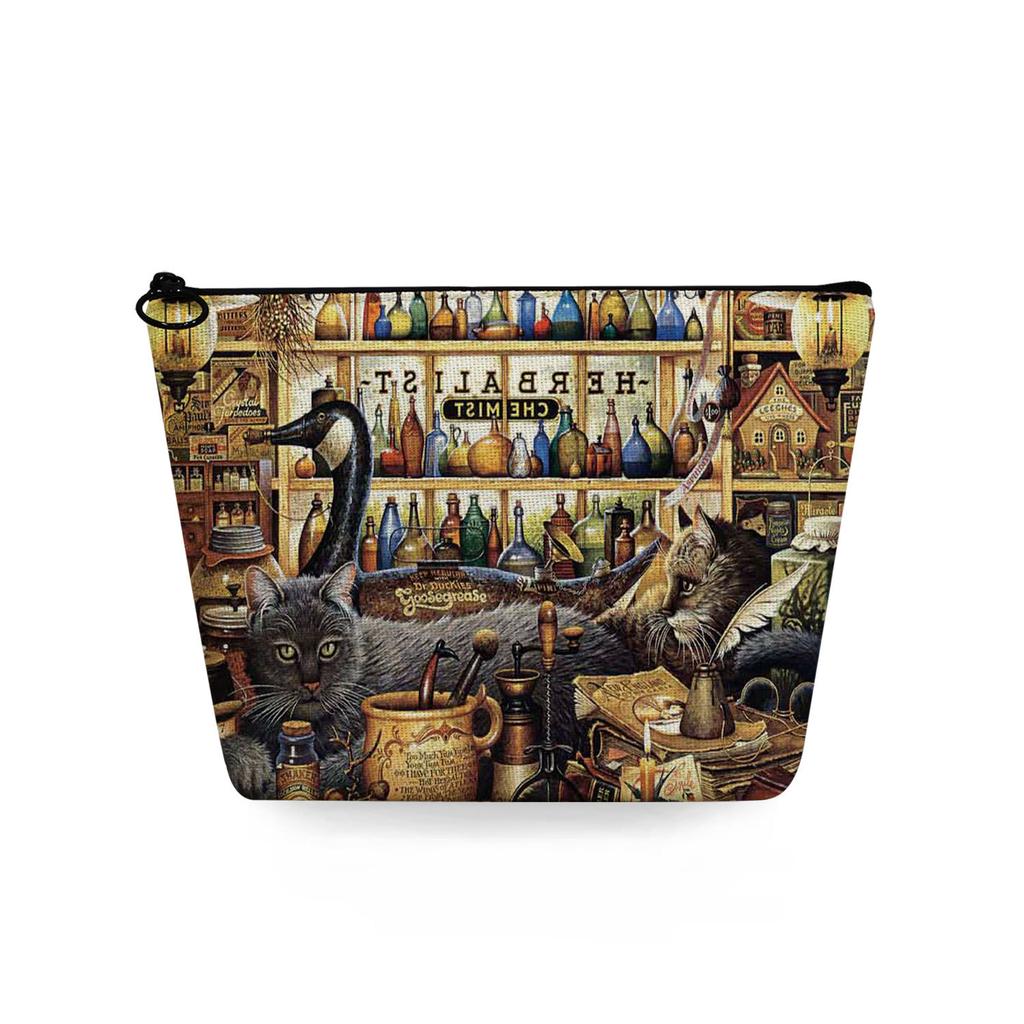 Женская косметичка с принтом кошки, органайзер для туалетных принадлежностей, дорожный чехол для хранения 6784