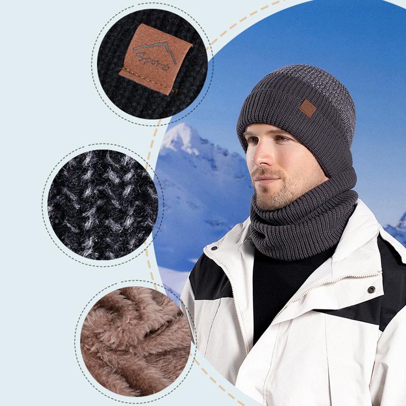 Зимняя уличная морозостойкая шапка, шарф, костюм, бархатная теплая вязаная шапка, велосипедная шерстяная шапка с защитой ушей