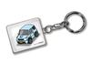 MKJP Custom Keychain Suzuki Jimny JB23 Base: White, Blue (pale)