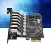 PCI Express Expansion Card Stable Power Easy Access 7 Port PCIE Expansion Card Easy  High Speed  for HDD