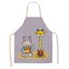Детские фартуки с принтом кота и животного, женские льняные кухонные фартуки без рукавов, устойчивые к пятнам, инструменты для домашней кулинарии, выпечки, чистящие средства, нагрудник
