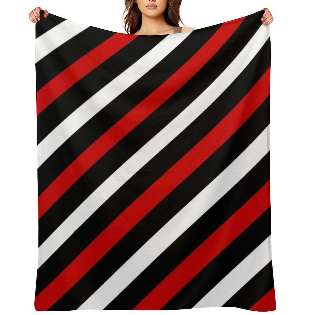 BLACK AND WHITE AND RED STRIPE FOR INTERESTING INTERIOR DECOR AND TREND CLOTHING STYLES Throw Blanket Sofa Quilt Blankets