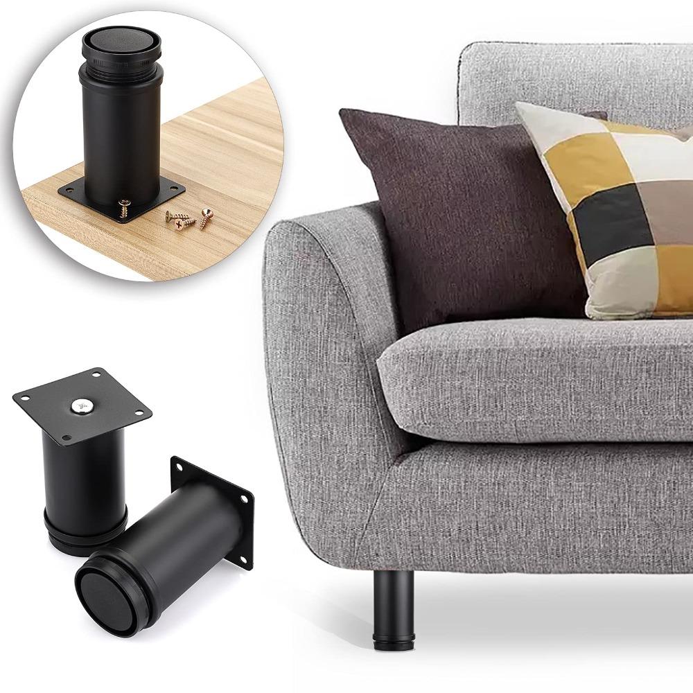 Черные ножки для мебели 4 дюйма сменные ножки для мебели регулируемые металлические ножки для шкафа диван