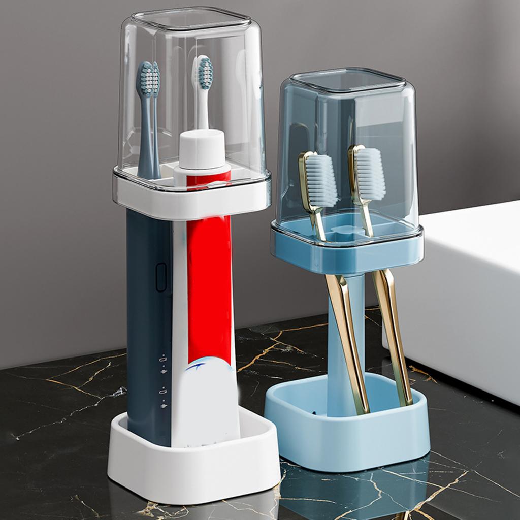 Подставка для зубной щетки Yousheng с чашкой, пылезащитная, регулируемая высота, 3 слота, держатель зубной пасты для электрической зубной щетки, многофункциональный органайзер