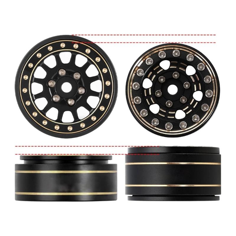 12-Spoke Wheels Brass Beadlock Rims Deadbolt- RC Crawler RC Car Upgrade Parts for 1/18 TRX4M 1/24 SCX24 Beadlock Wheel