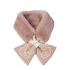 New Bear Scarf Women's Korean Style Winter Warm Wool Imitation Rabbit Hair Solid Color Versatile Plush Scarf