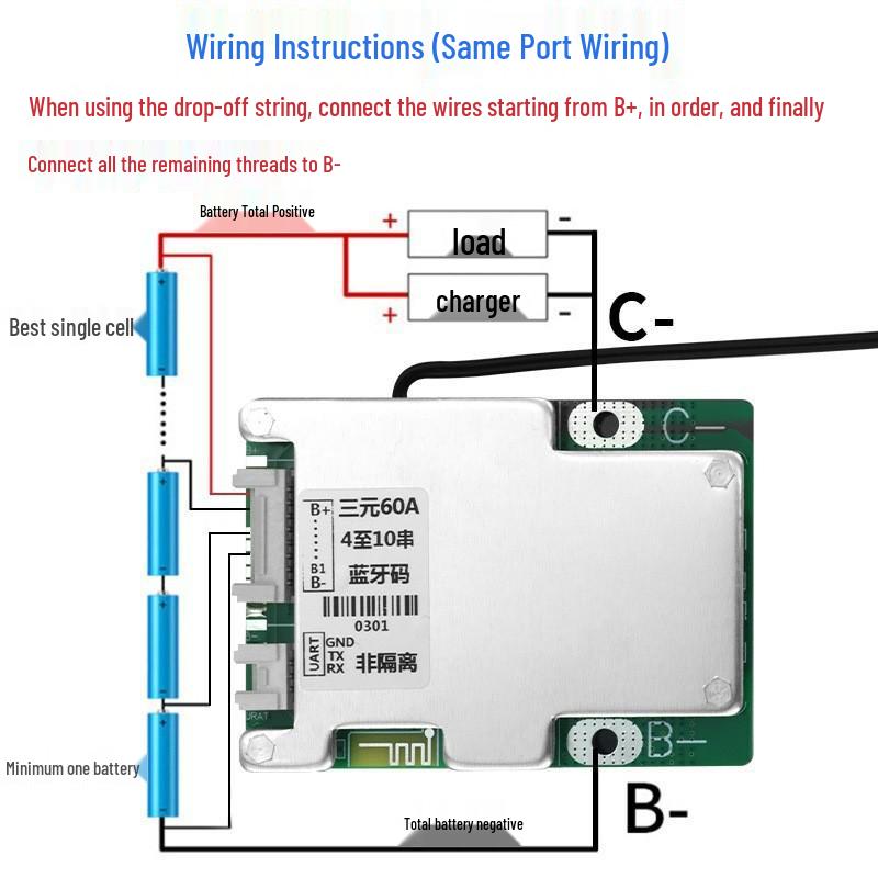 Bluetooth Ternary LiFePO4 Sodium Battery, 3-10 Cell, 40A/50A/60A, Automatic Cell Count Recognition with Low Voltage Switch