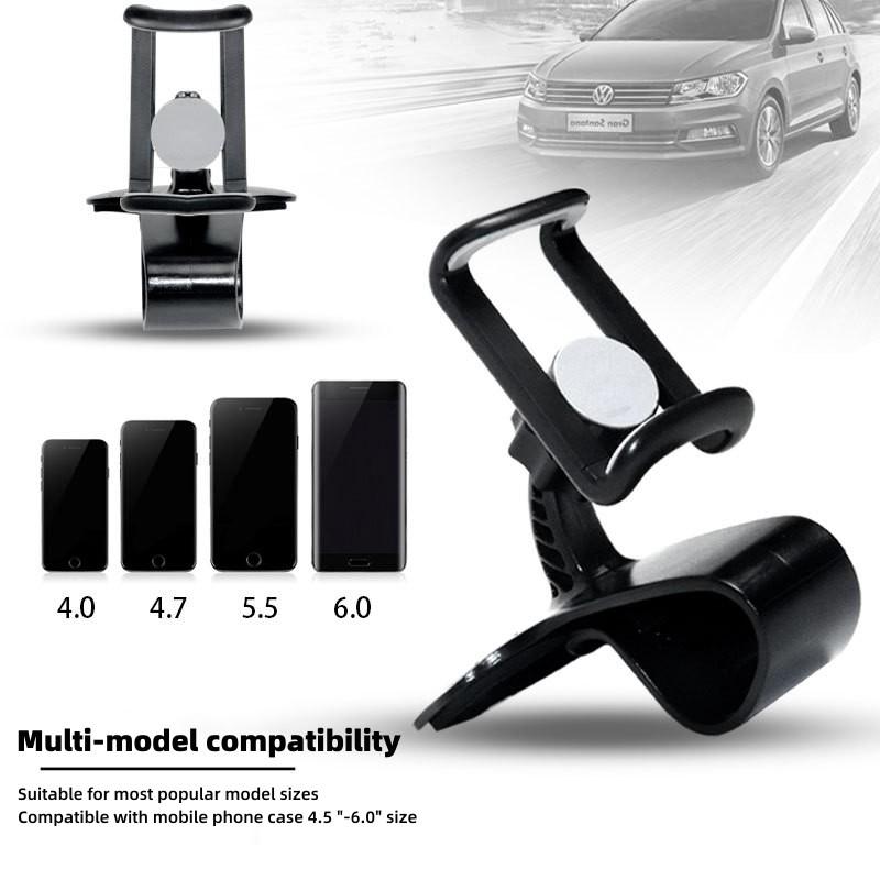 Universal Multi Functional Car Phone Holder Easy Clip Dashboard Mount Stand Adjustable 360 Rotation Phone GPS Navigation Bracket
