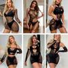 Womens Hot Sexy Fishnet Lingerie Mesh Mini Dress Crotchless Bodystockings Bodysuit Tights Sexy Dress Costume Outfits Lace Lingerie