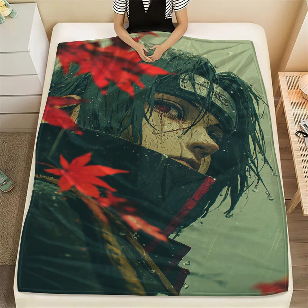 Itachi Uchiha Travel Friendly Flannel Blanket, Warm Printed Blanket for Home Bedroom, Sofa, Bed and Picnic Gathering.-TING