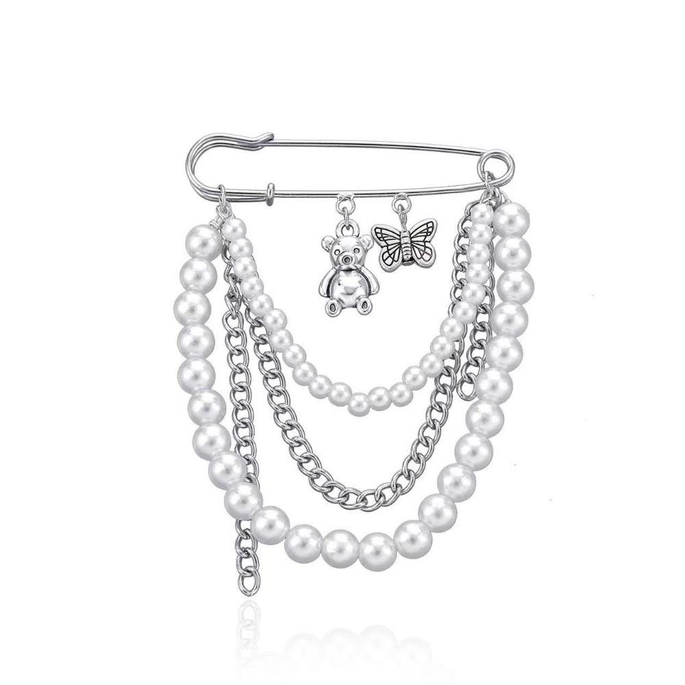 Клипса для кардигана Медведь Бабочка Брошь Модный кулон Брошь с жемчугом Тай Чи Аксессуары для броши