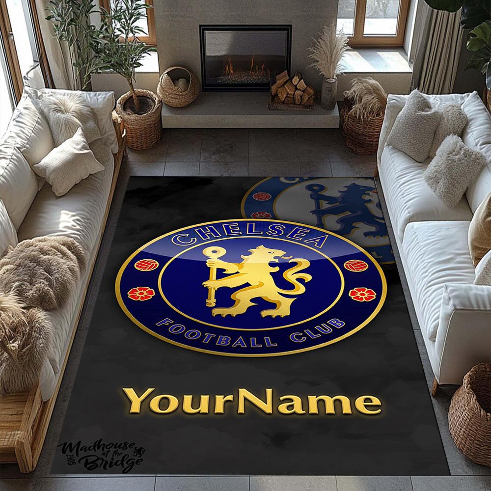 Chelsea Customize Text Floor Rug Office Rug Design for Study room Game Room Entryway Foyer Antislip Carpet Office home decor Wedding Party Gift