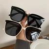 Women'S Oversized Retro Square Sunglasses Man Fashion Decorative Glasses Uv400 Trendy Brand Design